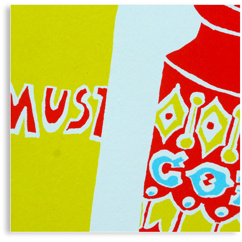 Kitchen Cupboards limited edition hand printed hand drawn pop art Silk screen prints by Patrick Edgeley