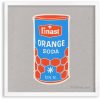 vintage Soda can limited edition hand printed hand drawn pop art Silk screen prints by Patrick Edgeley