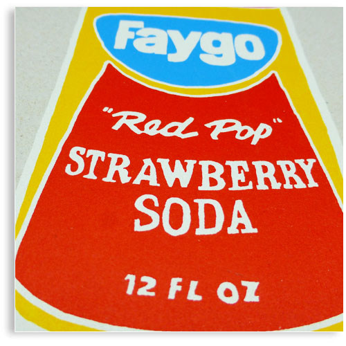 vintage Soda can limited edition hand printed hand drawn pop art Silk screen prints by Patrick Edgeley