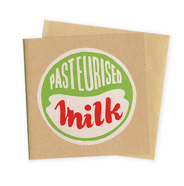 Milk Green - Hand Printed Greeting Card - Patrick Edgeley