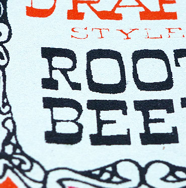 Root Beer Retro Soda Can- Hand Printed Greeting Card - Patrick Edgeley